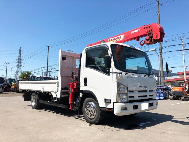 エルフ中古　超ロングワイド　4WD　4段ラジコンクレーン車　小型トラック