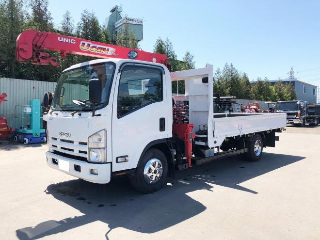 エルフ中古　超ロングワイド　4WD　4段ラジコンクレーン車　小型トラック