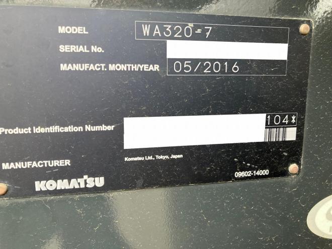 ホイールローダコマツ　中古　WA320-7