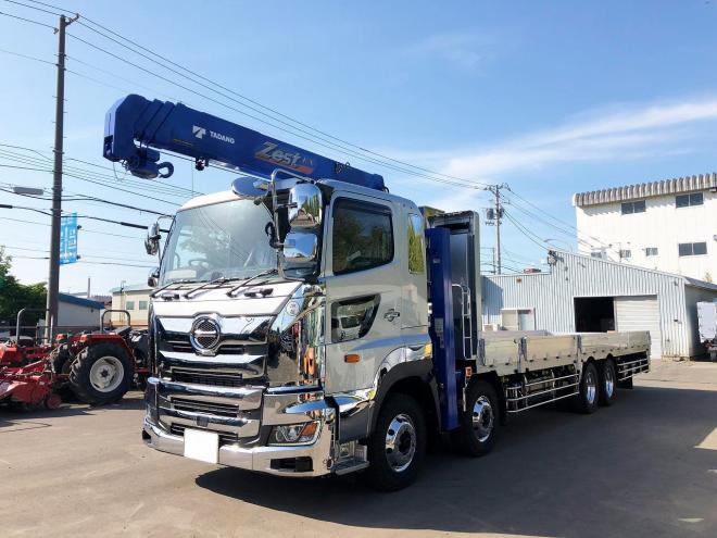 プロフィア未使用　重機運搬車　4段ラジコンセルフクレーン　ウインチ付　nht
