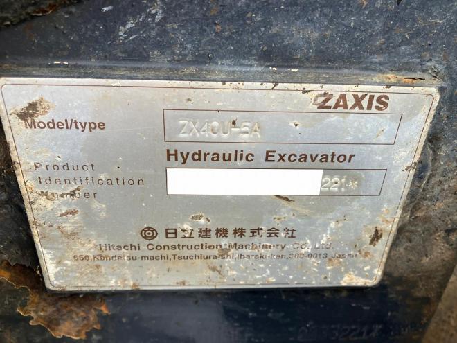 バックホー日立　中古　油圧ショベル　ZX40U-5A　ユンボ