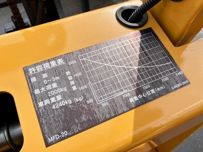 フォークリフトモロオカ　中古　不整地クローラ式フォークリフト　MFD-20