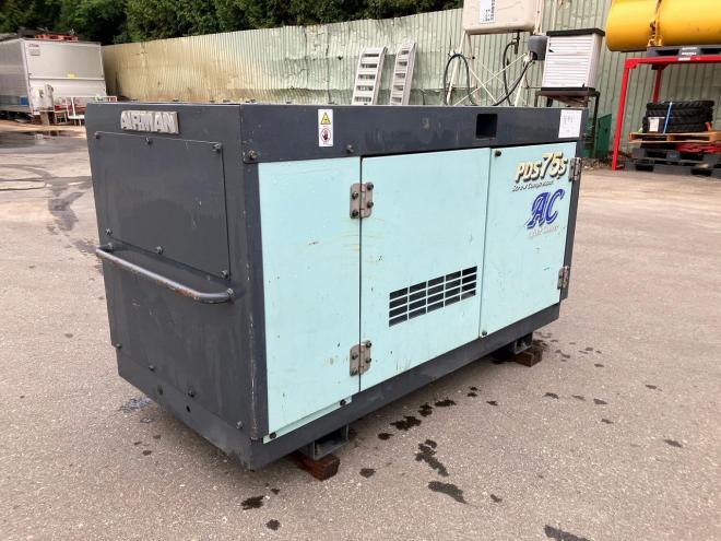 コンプレッサー北越　中古　エアマン　PDS75SC　エンジンコンプレッサー