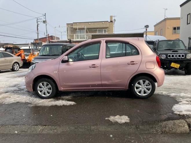 マーチＸ　ＦＯＵＲ　４ＷＤ　スマートキー　盗難防止システム　保証あり　寒冷地仕様　ＣＤ　　電動格納ミラー　エアコン　ＡＴ　　ピンク 4WD 1200 5Dr
