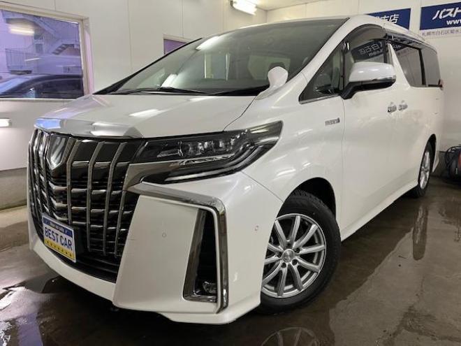 アルファードハイブリッドＳＲ　Ｃパッケージ　本州仕入　寒冷地仕様　禁煙車　ＪＢＬサウンド　プリクラッシュ　レーダークルーズ　社外１７インチＡＷ　社外１７ＡＷ＋スタッドレスタイヤ付　純正ナビ（フルセグ地デジ　ＤＶＤ再生　Ｂｌｕｅｔｏｏｔｈ）＋バックカメラ　両側パワースライドドア　パワーバックドア　純正ブラックレザーシート　２列目エグゼクティブシート　電動オットマン　ＬＥＤヘッドライト　ドライブレコーダー 2500 5Dr