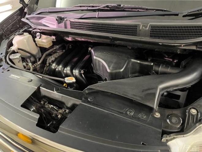 セレナライダーブラックライン　禁煙車　ＷＡＫＯＳバリアスコーティング済　純正ＡＵＴＥＣＨ１５インチＡＷ　社外１５ＡＷ＋スタッドレスタイヤ付　両側パワースライドドア　純正ナビ（フルセグ地デジ　ＤＶＤ再生　Ｂｌｕｅｔｏｏｔｈ）＋バックカメラ　アルパイン製リアフリップダウンモニター　ドライブレコーダー　クルーズコントロール　エンジンスターター　アイドリングストップ　横滑り防止装置　ＨＩＤ　ＥＴＣ 　タイミングチェーン 4WD 2000 5Dr