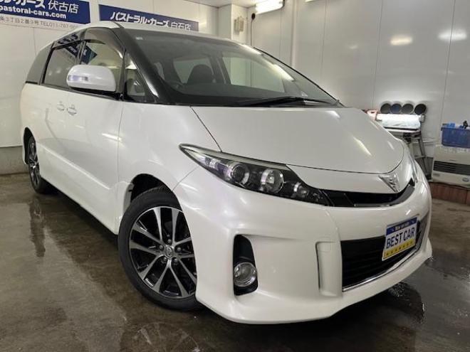 エスティマアエラス　本州仕入　後期型　寒冷地仕様　禁煙車　ＷＡＫＯＳバリアスコーティング済　純正ブラポリ１８インチＡＷ　社外１６ＡＷ＋スタッドレスタイヤ付　両側パワースライドドア　アルパインナビ（フルセグ地デジ　ＤＶＤ再生　Ｂｌｕｅｔｏｏｔｈ）＋バックカメラ　エンジンスターター　ＰＵＳＨスタート　スマートキー　クルーズコントロール　フロントガラス熱線　タイミングチェーン車　ビルトインＥＴＣ　ＨＩＤ ヘッドライト 4WD 2400 5Dr