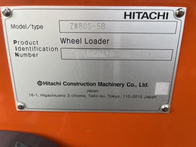 ホイールローダ日立ZW80S-5B　新車 4WD 2Dr