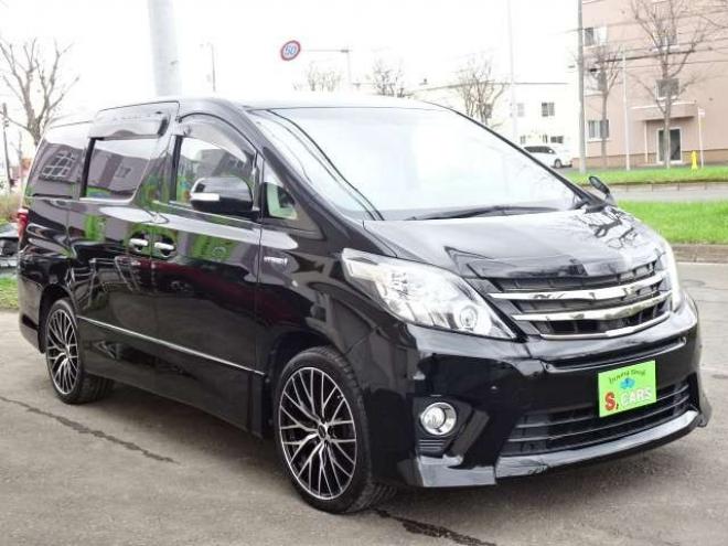 アルファードハイブリッド2.4 SR 4WD　本州車　ハイブリットシステム含2年保証/走行距離無制限　 後期型　両側パワースライドドア　4WD　社外ナビ　地デジ　バックカメラ　フリップダウンモニター　社外20AW　パワーシート　シートメモリー 2400
