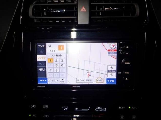 プリウス1.8 S セーフティ プラス E-Four 4WD　本州仕入・ナビ・TV・Bカメラ・エアロ・LEDヘッドライト・衝突軽減・クルコン・スマートキー・プッシュスタート・オートマチックハイビーム・ETC・フォグランプ・社外17インチAW 1800