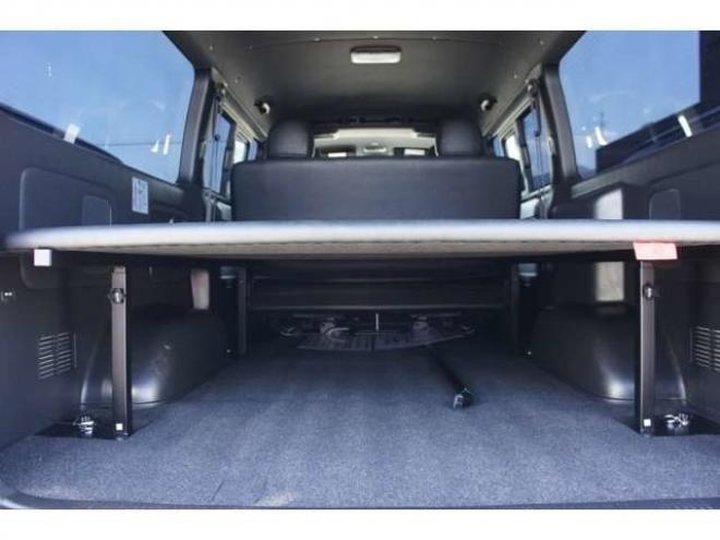 ハイエースバン2.8 スーパーGL ダークプライムII ロングボディ ディーゼルターボ 4WD　TRDバンパー&アルパインBIG-X11インチ　　リアヒーター&クーラー　プッシュスタート　スマートキー　　両側スライドドア　ドライブレコーダー　ETC　車線逸脱防止　横滑り防止装置　電動格納ミラー　ベッドキッド 2800