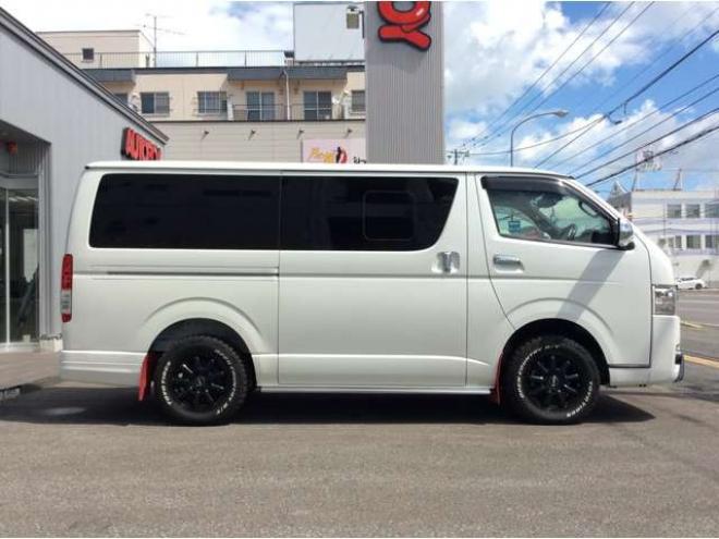 ハイエースバン2.8 スーパーGL ダークプライムII ロングボディ ディーゼルターボ 4WD　TRDバンパー&アルパインBIG-X11インチ　　リアヒーター&クーラー　プッシュスタート　スマートキー　　両側スライドドア　ドライブレコーダー　ETC　車線逸脱防止　横滑り防止装置　電動格納ミラー　ベッドキッド 2800