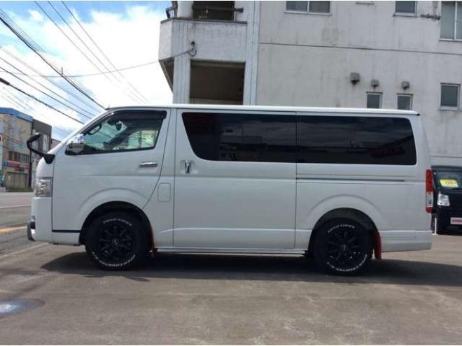 ハイエースバン2.8 スーパーGL ダークプライムII ロングボディ ディーゼルターボ 4WD　TRDバンパー&アルパインBIG-X11インチ　　リアヒーター&クーラー　プッシュスタート　スマートキー　　両側スライドドア　ドライブレコーダー　ETC　車線逸脱防止　横滑り防止装置　電動格納ミラー　ベッドキッド 2800