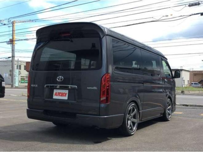 ハイエースバン2.7 スーパーGL ダークプライムII ワイド ミドルルーフ ロングボディ 4WD　寒冷地　リアヒーター&クーラー　スマキー　プッシュスタート　ウッドコンビステアリング&シフトノブ　全周囲カメラ　フルセグTV　純正SDナビ　バックカメラ　ドライブレコーダー　ETC　電動格納ミラー 2700