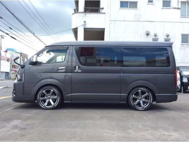 ハイエースバン2.7 スーパーGL ダークプライムII ワイド ミドルルーフ ロングボディ 4WD　寒冷地　リアヒーター&クーラー　スマキー　プッシュスタート　ウッドコンビステアリング&シフトノブ　全周囲カメラ　フルセグTV　純正SDナビ　バックカメラ　ドライブレコーダー　ETC　電動格納ミラー 2700