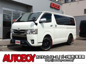 レジアスエース　2.8 スーパーGL ダークプライムII ロングボディ ディーゼルターボ 4WD　バン　TRDバンパー&アルパインBIG-X11インチ　リアヒーター&クーラー　プッシュスタート　スマートキー　　両側スライドドア　ドラレコ　ETC　車線逸脱防止　横滑り防止装置　電動格納ミラー　ベッドキッド 2800