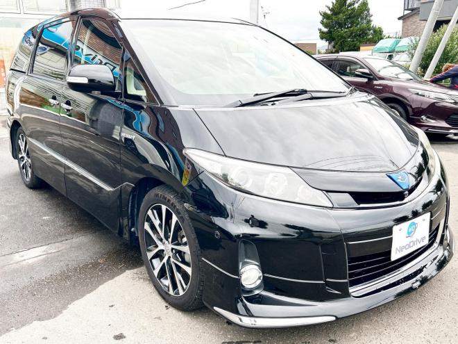 エスティマハイブリッドハイブリッド2.4アエラス レザーPKG 4WD　ローンが不安な方＜優遇ローン＞本州仕入　モデリスタエアロ サンルーフ 4WD