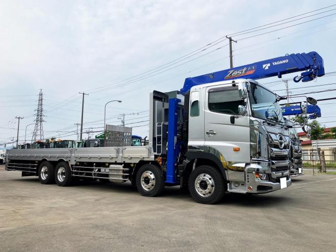 プロフィアオーダー用|未使用　4段ラジコンクレーン車　セルフローダー重機運搬車ウインチ付　大型トラック　nsl