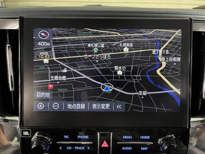 アルファードハイブリッドＳＲ　本州仕入　寒冷地仕様　禁煙車　ＪＢＬサウンド　プリクラッシュ　レーダークルーズ　純正１７インチＡＷ　社外１７ＡＷ＋スタッドレスタイヤ付　純正ナビ（フルセグ地デジ　ＤＶＤ再生　Ｂｌｕｅｔｏｏｔｈ）＋バックカメラ　全方位カメラ　デジタルインナーミラー　両側パワースライドドア　パワーバックドア　純正ブラックレザーシート　電動オットマン　ＬＥＤヘッドライト　前後ドライブレコーダー 4WD 2500 5Dr