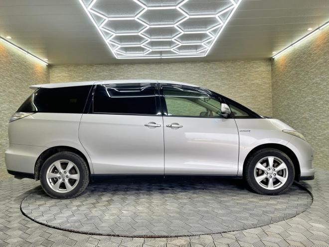 エスティマハイブリッドハイブリッド2.4G 4WD 5年保証 スマキー 両側パワスラ ナビ Bカメ ETC 寒冷地仕様 禁煙 車検整備2年付