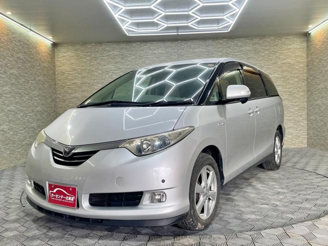 エスティマハイブリッドハイブリッド2.4G 4WD 5年保証 スマキー 両側パワスラ ナビ Bカメ ETC 寒冷地仕様 禁煙 車検整備2年付