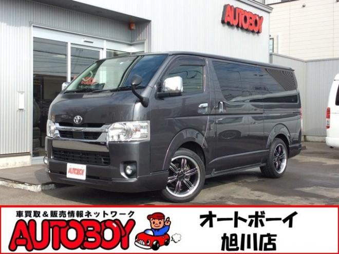 ハイエースバン2.8 スーパーGL ロング ディーゼルターボ 4WD　リアヒーター&クーラー　プッシュスタート　スマキー　ステアリングスイッチ　オートハイビーム　パノラミックビューモニター　純正ナビ　フルセグTV　ドラレコ　ETC　インナーミラー　横滑り防止　フロントフォグ 2800