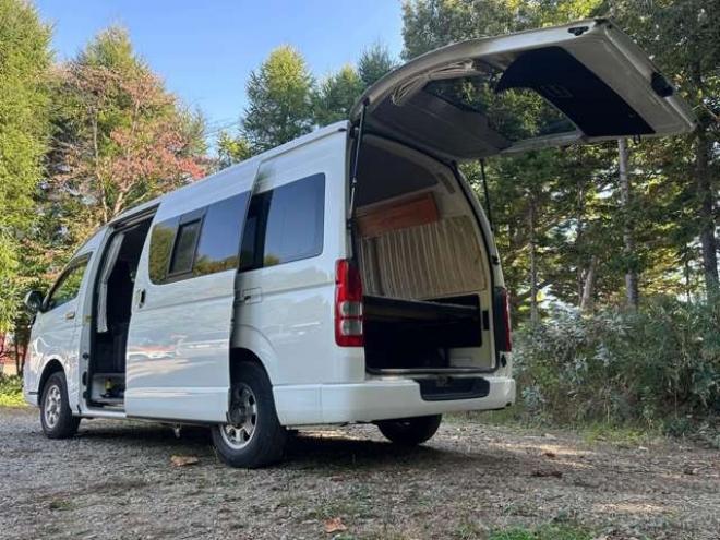 ハイエースバン2.7 DX ワイド スーパーロング ハイルーフ GLパッケージ 4WD　ハイルーフ　サブバッテリー　ベットキット　ワンオーナー　パワステ　パワーウィンドウ　キーレス　片側スライドドア 2700