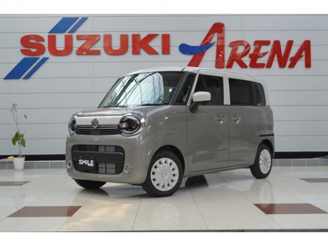 ワゴンRスマイルハイブリッド X 4WD　クリームコーデセーフティサポートスズキコネクト対応9インチ全方位ナビLEDハイブリット4WDセーフティサポート搭載アイドリングストップハイビームアシストLEDライト両側オートスライドドアパーキングセンサー 登録済未使用車 660