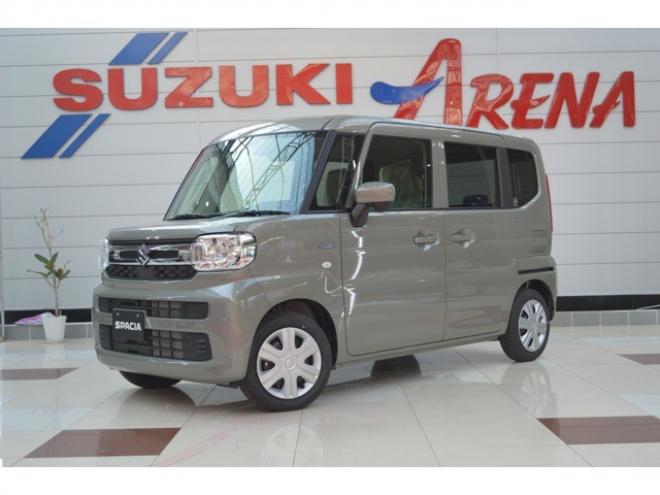 スペーシアハイブリッド X 4WD　全方位モニタ-ナビセーフティSコネクト対応ハイブリット4WDセーフティサポート搭載アイドリングストップ横滑り防止装置ハイビームアシストLEDライト両側オートスライドドアパーキングセンサー 登録済未使用車 660