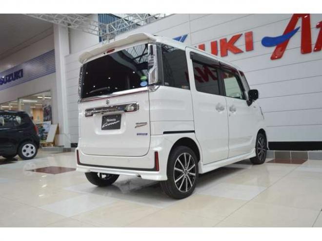 スペーシアカスタム ハイブリッド XSターボ 4WD　ワンオーナー車ハイブリッド4WDターボセーフティサポート搭載デュアルカメラブレーキサポート後退時ブレーキサポート両側オートスライドドア全方位モニター付8インチナビTVバックカメラアダプティブクルコンLED 660