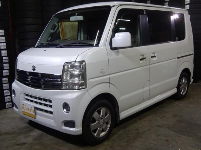 エブリィワゴン PZターボ ディスチャージヘッドランプ装着車 4WD　本州仕入・ナビ・TV・Bカメラ・パワスラ・シートヒーター・キーレス・HID・ETC・社外エンスタ・フォグランプ・オートエアコン・リアヒーター・電動格納・ドアバイザーDVD再生 660