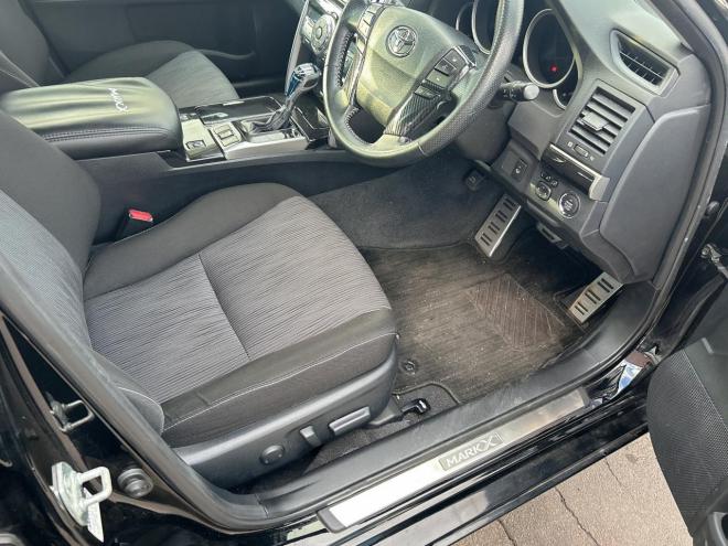 マークX2.5 250S Four 4WD　本州仕入　純正ナビ　軽減ブレーキ　社外ライト　スマートキー　シートヒーター　クルーズコントロール　バックカメラ　純正アルミ　MTモード付　フォグ　レーンキープアシスト　HID　盗難防止装置　パワーシート 2500 ５Dr