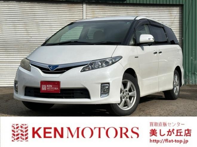 エスティマハイブリッド2.4 X 4WD　ETC　地デジ　クルーズコントロール　純正オーディオ　バックカメラ　両側スライドドア左側電動　3列シート　パワステ　パワーウィンドウ　純正アルミ　ABS　キーレスエントリー 2400