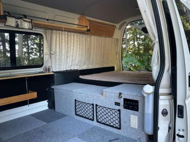 ハイエースバン2.7 DX ワイド スーパーロング ハイルーフ GLパッケージ 4WD　ハイルーフ　サブバッテリー　ベットキット　ワンオーナー　パワステ　パワーウィンドウ　キーレス　片側スライドドア 2700