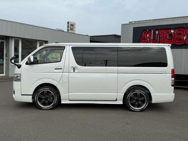 ハイエースバン2.8 スーパーGL ダークプライムII ロングボディ ディーゼルターボ 4WD　ワンオーナー 寒冷地仕様 パノラミックビューモニター デジタルインナーミラー 415COBRA CL-3フロントリップ CL-2サイドステップ　CL-ステップリアバンパー　ステージ2　バッドラッカー18インチアルミ　トーヨーH30 2800