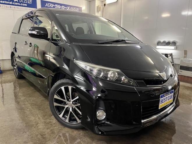 エスティマアエラス　本州仕入　後期型　寒冷地仕様　禁煙車　ＷＡＫＯＳバリアスコーティング済　純正１８インチＡＷ　社外１６ＡＷ＋スタッドレスタイヤ付　両側パワースライドドア　アルパイン９インチＨＤＤナビ（フルセグ地デジ　ＤＶＤ再生　Ｂｌｕｅｔｏｏｔｈ）＋バックカメラ　エンジンスターター　ＰＵＳＨスタート　スマートキー　クルーズコントロール　タイミングチェーン車　ＨＩＤ ヘッドライト　ビルトインＥＴＣ  4WD 2400 5Dr