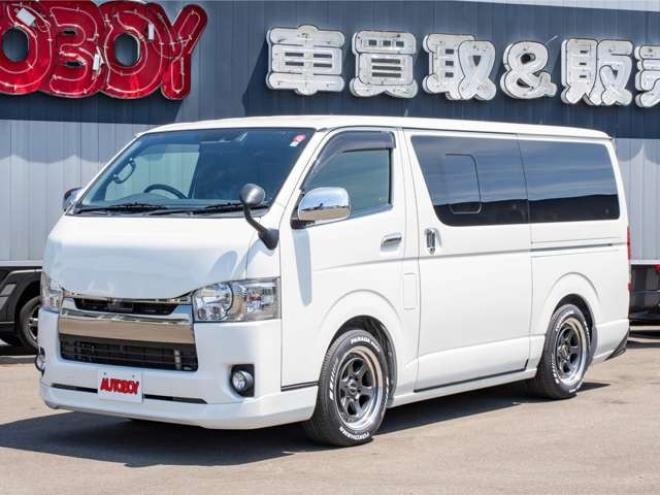 ハイエースバン2.8 スーパーGL ダークプライムII ロングボディ ディーゼルターボ 4WD　ESSEXカスタム　FリップスポイラーVer.4　サイドライナー　クワトロリアバンパー　プログレスIバッドパネル　17インチELホイール　ヨコハマPARADA　415COBRAフラットキット 2800