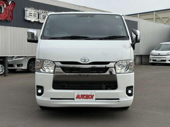 ハイエースバン2.8 スーパーGL ダークプライムII ロングボディ ディーゼルターボ 4WD　ワンオーナー 寒冷地仕様 パノラミックビューモニター デジタルインナーミラー 415COBRA CL-3フロントリップ CL-2サイドステップ　CL-ステップリアバンパー　ステージ2　バッドラッカー18インチアルミ　トーヨーH30 2800