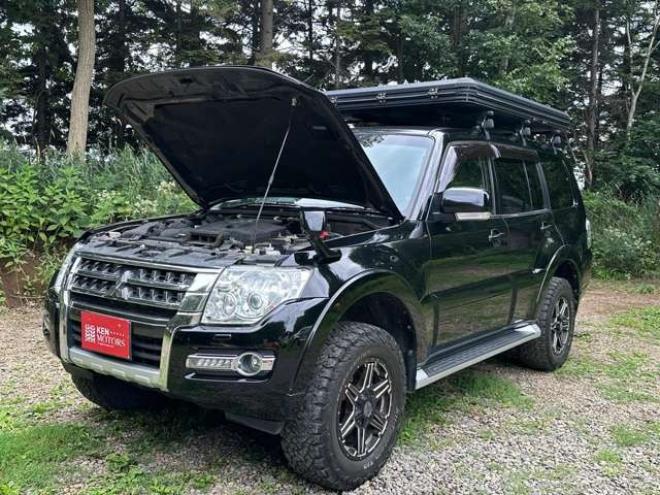 パジェロ3.2 ロング エクシード ディーゼルターボ 4WD　ワンオーナー　PS　PW　社外ナビ　社外アルミ　ABS　キーレス　バックカメラ　リフトアップ　シートヒーター　ルーテント 3200