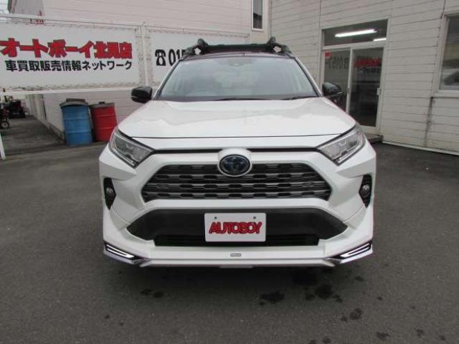 RAV-42.5 ハイブリッド G E-Four 4WD　ヒッチメンバー/パワーバックドア/アップサス/モデリスタエアロ/サンルーフ/ビルトインETC/シートヒーター/ステアリングヒーター/フルセグTV/バックカメラ/サイドカメラ/ 2500