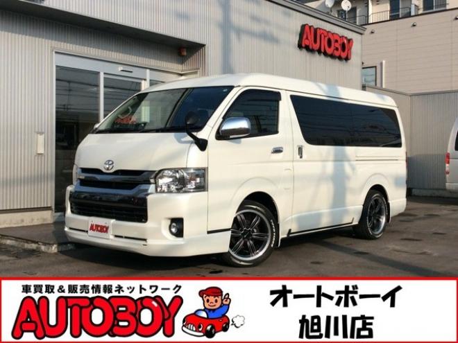 ハイエースバン2.7 スーパーGL ダークプライム ワイド ミドルルーフ ロングボディ 4WD　4WD　寒冷地仕様　両側パワスラ　スマキー　プッシュスタート　リアヒーター&クーラー　アルパインインナーミラー&フリップダウンモニター　社外メモリナビ　フルセグTV　ETC　ベッドキッド　Bカメラ 2700
