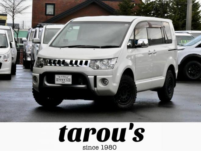 デリカD:5 Chamonix　４WD　本州仕入　１オーナー　ジオランダーＭ／Ｔ　新品フロントガード　両側電動スライドドア　シートヒーター　シートカバー付き