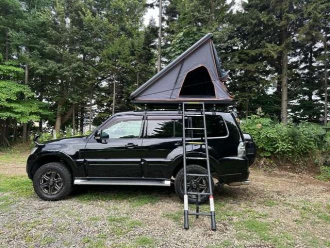 パジェロ3.2 ロング エクシード ディーゼルターボ 4WD　ワンオーナー　PS　PW　社外ナビ　社外アルミ　ABS　キーレス　バックカメラ　リフトアップ　シートヒーター　ルーテント 3200