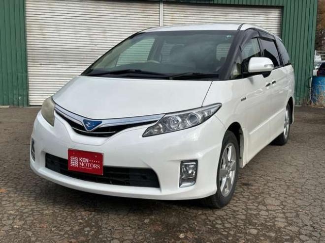 エスティマハイブリッド2.4 X 4WD　ETC　地デジ　クルーズコントロール　純正オーディオ　バックカメラ　両側スライドドア左側電動　3列シート　パワステ　パワーウィンドウ　純正アルミ　ABS　キーレスエントリー 2400