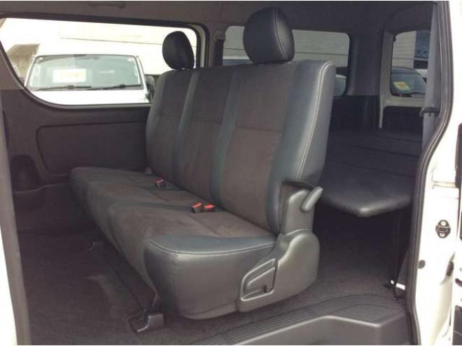 ハイエースバン2.7 スーパーGL ダークプライム ワイド ミドルルーフ ロングボディ 4WD　4WD　寒冷地仕様　両側パワスラ　スマキー　プッシュスタート　リアヒーター&クーラー　アルパインインナーミラー&フリップダウンモニター　社外メモリナビ　フルセグTV　ETC　ベッドキッド　Bカメラ 2700