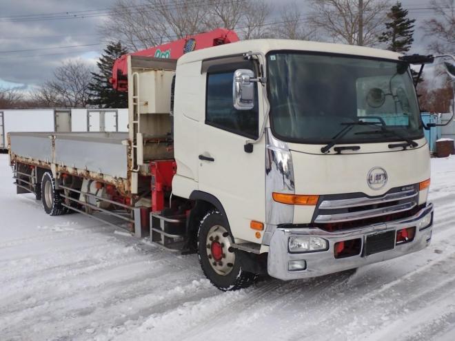 クオン増トントラック　5段クレーン＆ラジコン　苫小牧ヤード