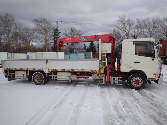 クオン増トントラック　5段クレーン＆ラジコン　苫小牧ヤード