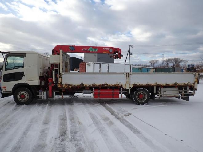 クオン増トントラック　5段クレーン＆ラジコン　苫小牧ヤード