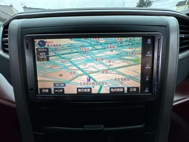 ヴェルファイア2.4 Z 4WD　HDDナビ　Bluetooth　地デジ　両側パワースライドドア　フリップダウンモンター　プッシュスタート　横滑り防止装置　コーナーセンサー　ETC　　社外アルミホイール夏　バックモニター 2400