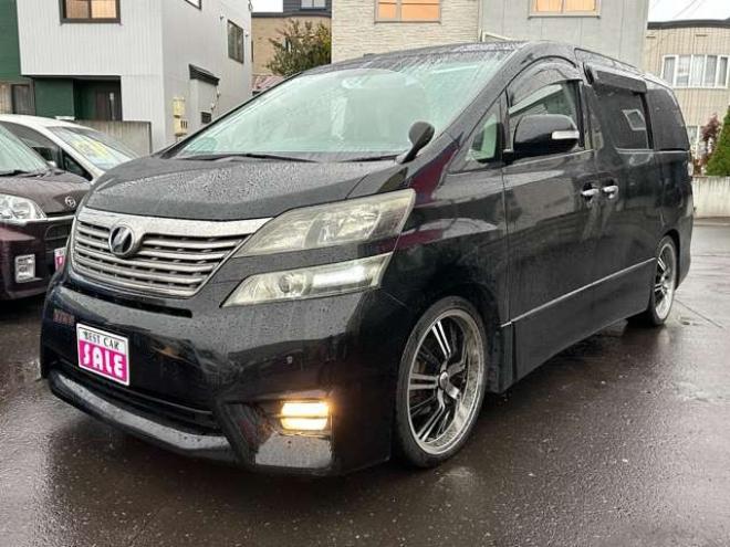 ヴェルファイア2.4 Z 4WD　HDDナビ　Bluetooth　地デジ　両側パワースライドドア　フリップダウンモンター　プッシュスタート　横滑り防止装置　コーナーセンサー　ETC　　社外アルミホイール夏　バックモニター 2400